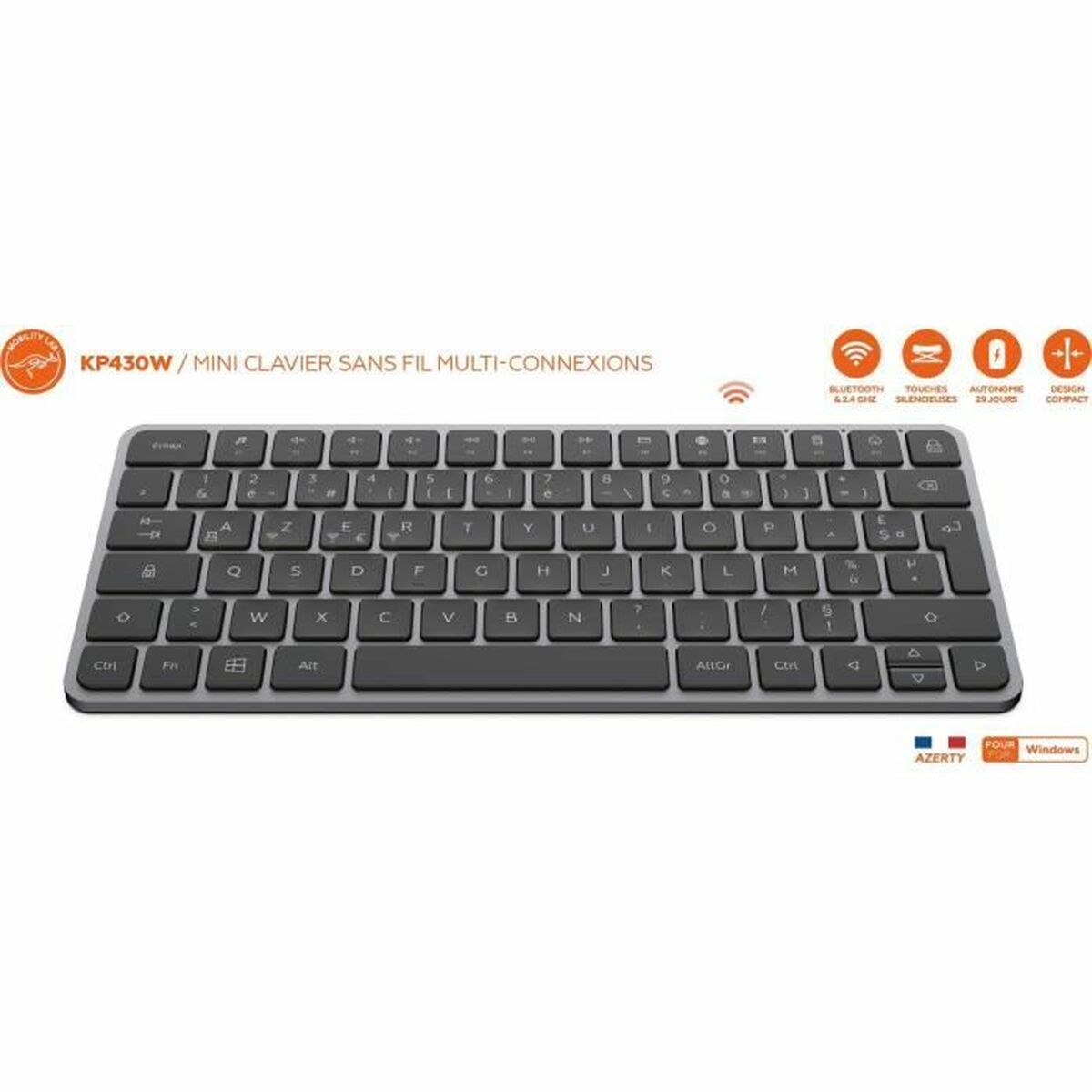 Afbeeldingen van Keyboard Mobility Lab KP430W Mini Grey