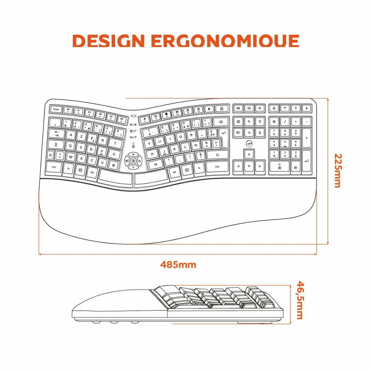 Afbeeldingen van Keyboard Mobility Lab Azerty French Black