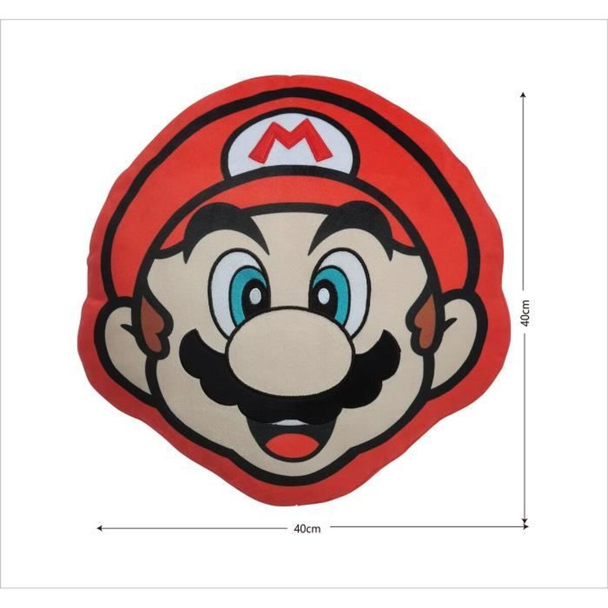 Kussen Mario Bros 41 x 3 x 41 cm Blauw Wit Bruin Zwart Rood Beige Polyester Gezicht