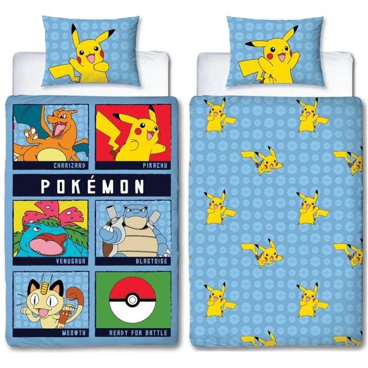 Dekbedovertrek set Pokémon Multicolour Bed van 140 2 Onderdelen