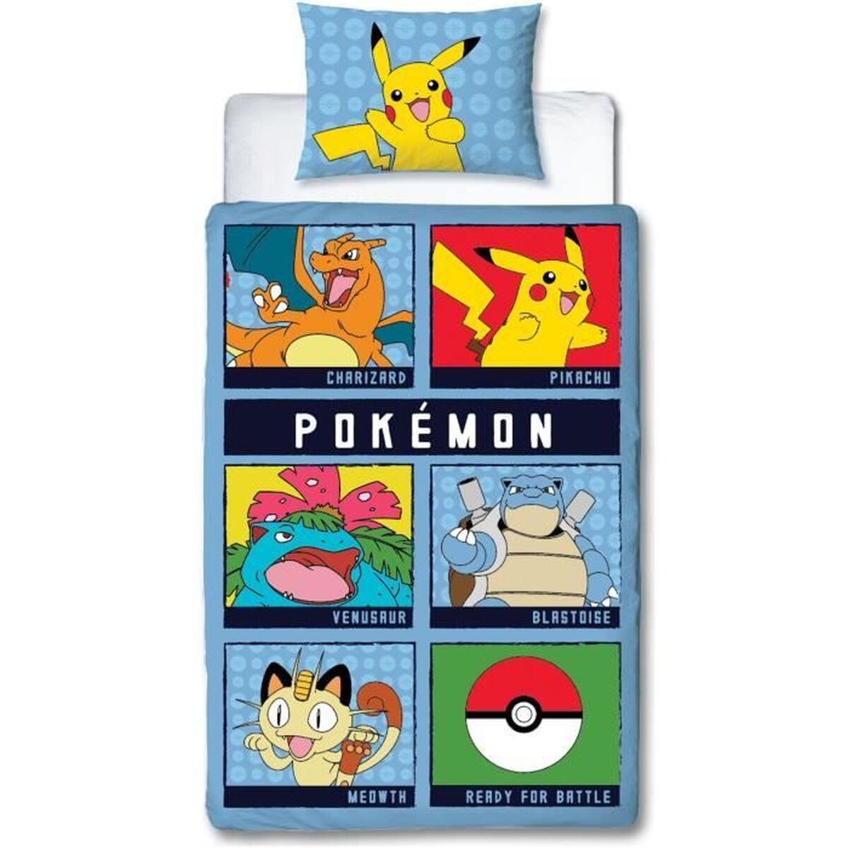 Dekbedovertrek set Pokémon Multicolour Bed van 140 2 Onderdelen