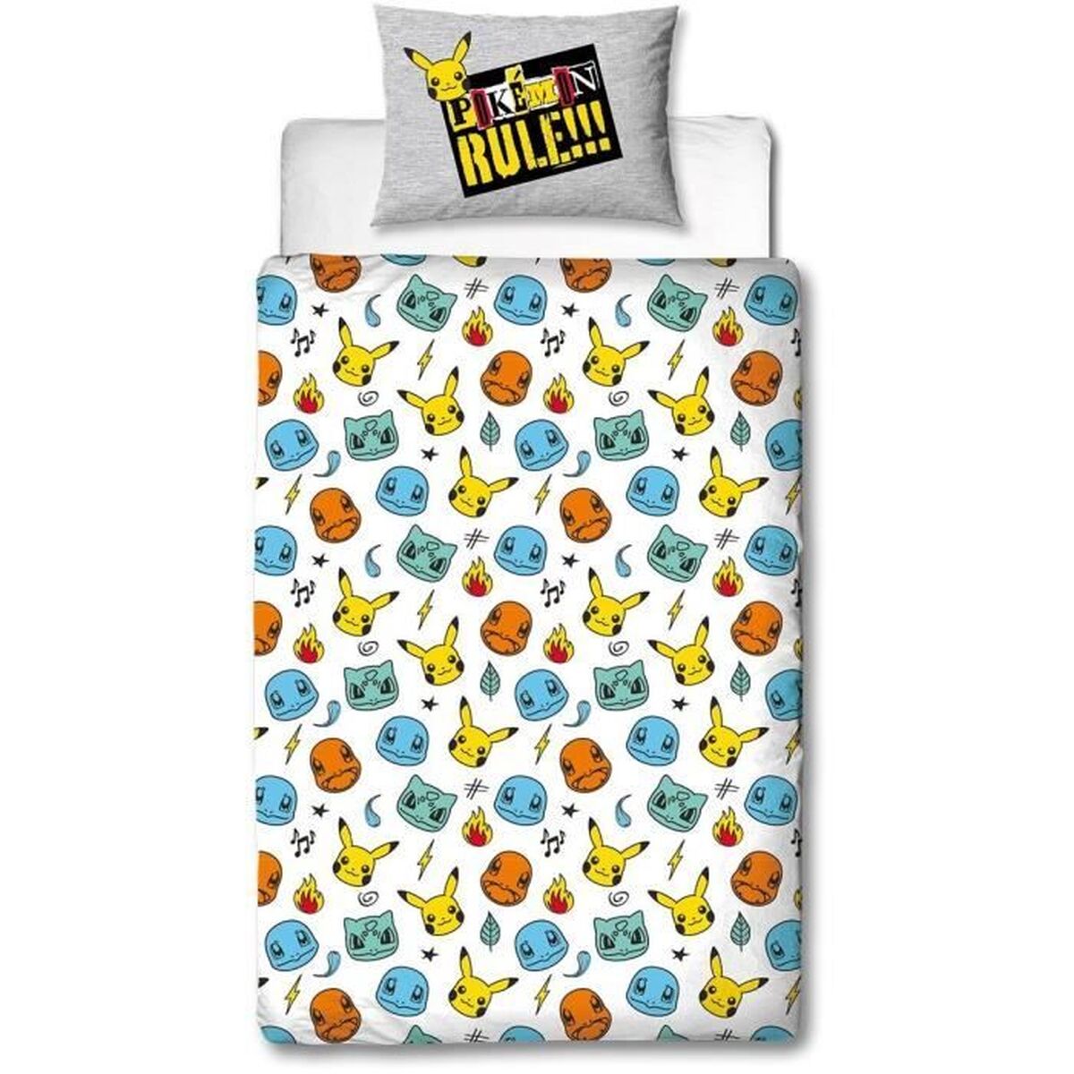 Dekbedovertrek set Pokémon Grijs Bed van 140 2 Onderdelen