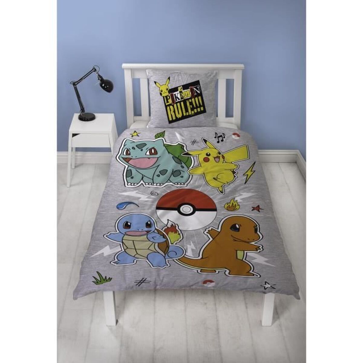 Dekbedovertrek set Pokémon Grijs Bed van 140 2 Onderdelen