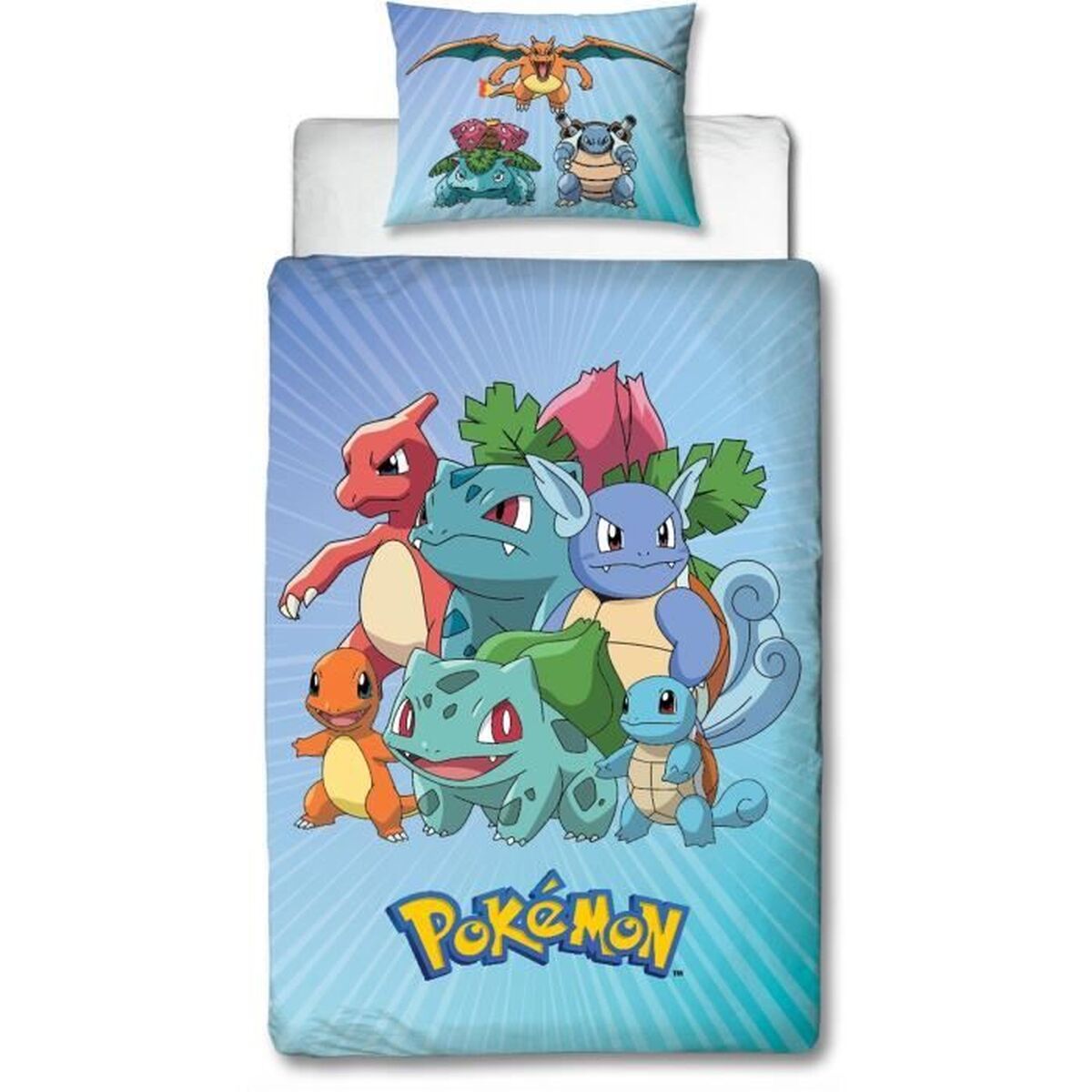 Dekbedovertrek set Pokémon 25 x 4 x 30 cm Blauw Bed van 140 2 Onderdelen