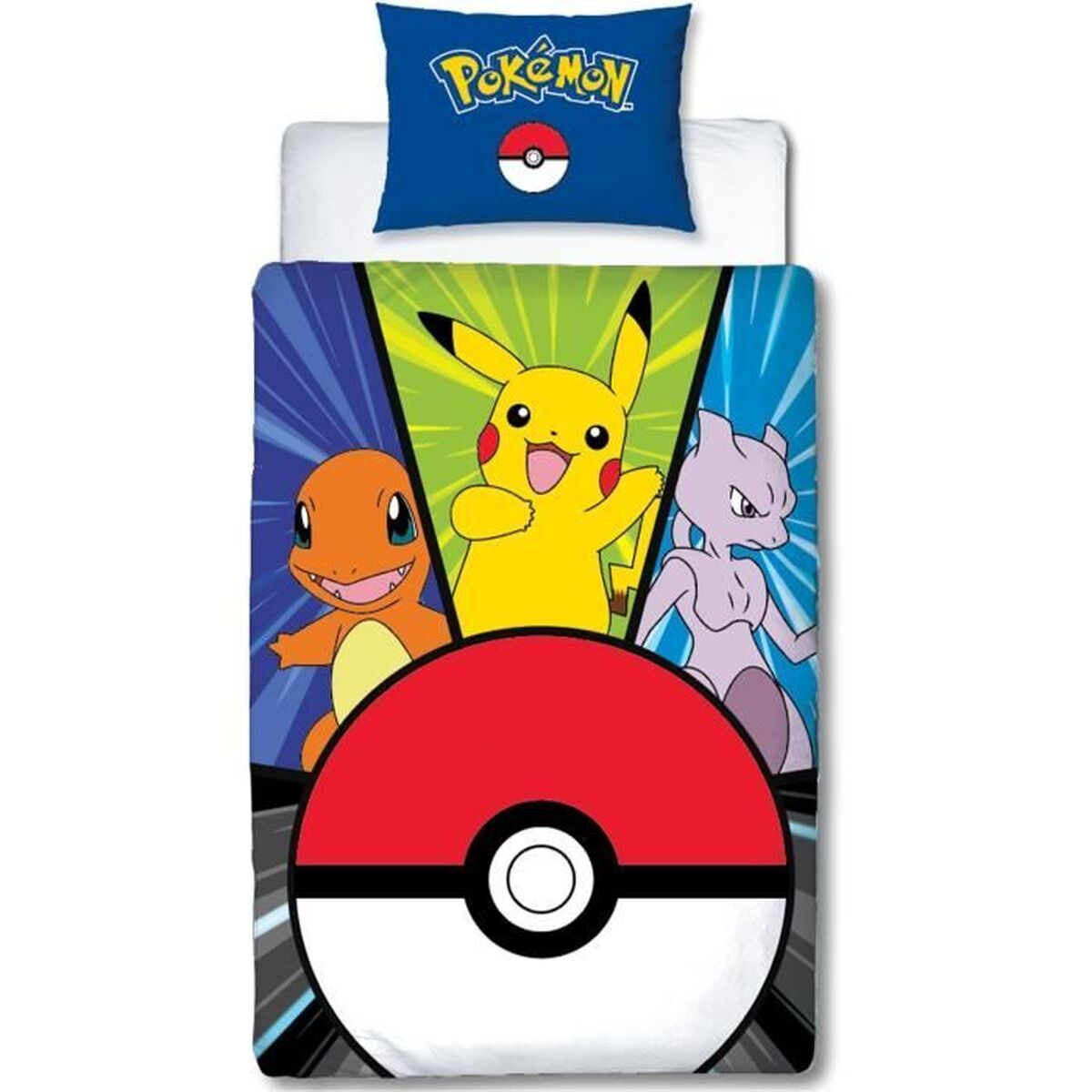 Dekbedovertrek set Pokémon Geel Wit Rood Bed van 140 2 Onderdelen
