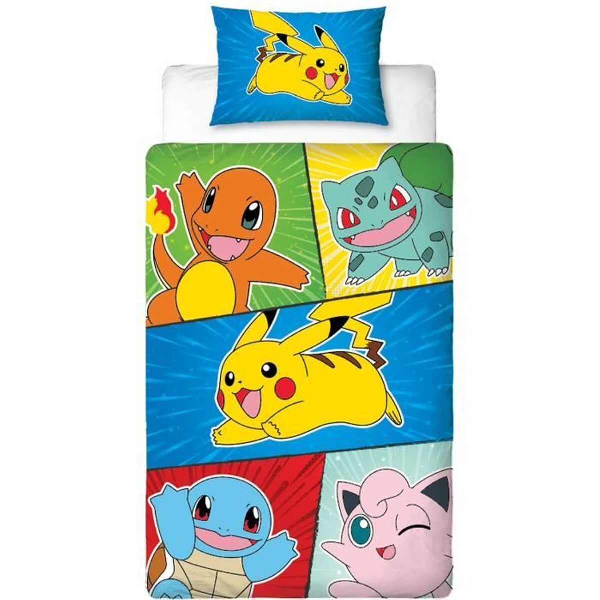 Dekbedovertrek set Pokémon Multicolour Bed van 140 2 Onderdelen