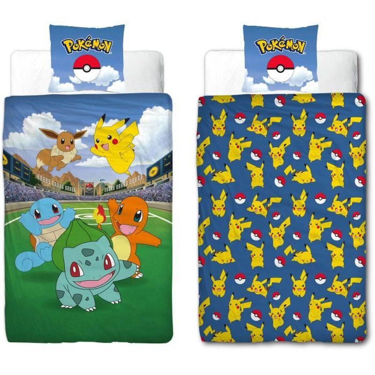 Dekbedovertrek set Pokémon 25 x 4 x 30 cm Multicolour Bed van 140 2 Onderdelen