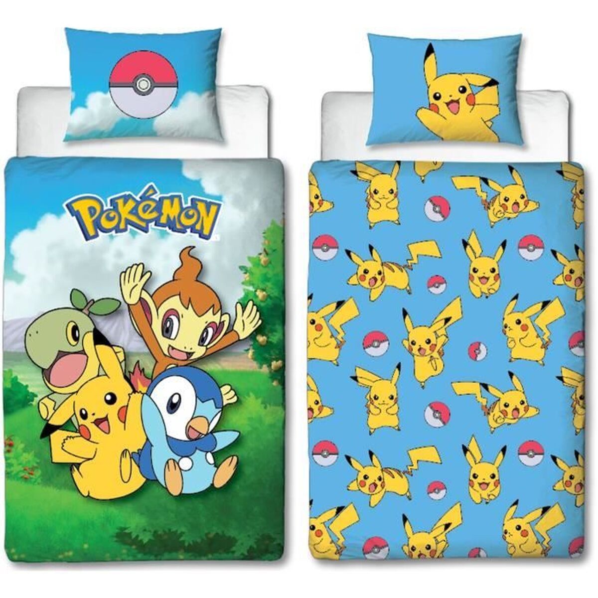 Dekbedovertrek set Pokémon Multicolour Bed van 140 2 Onderdelen