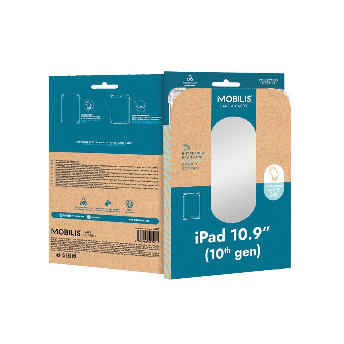 Afbeeldingen van Tablet cover Mobilis R Series IPAD 10th Transparent 10,9"