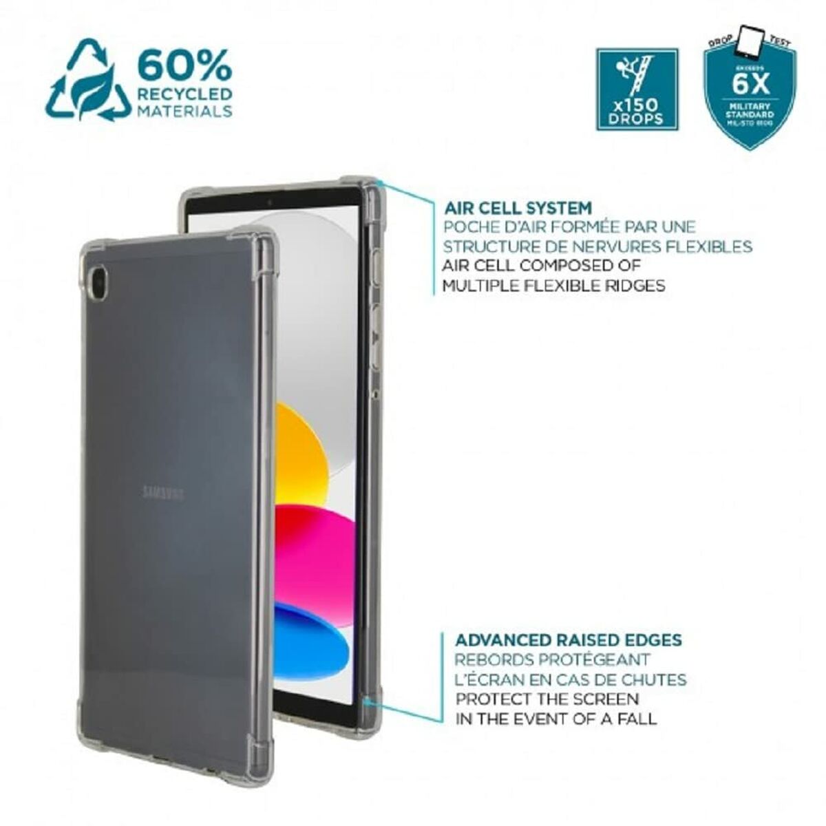 Afbeeldingen van Tablet cover Mobilis R Series IPAD 10th Transparent 10,9"