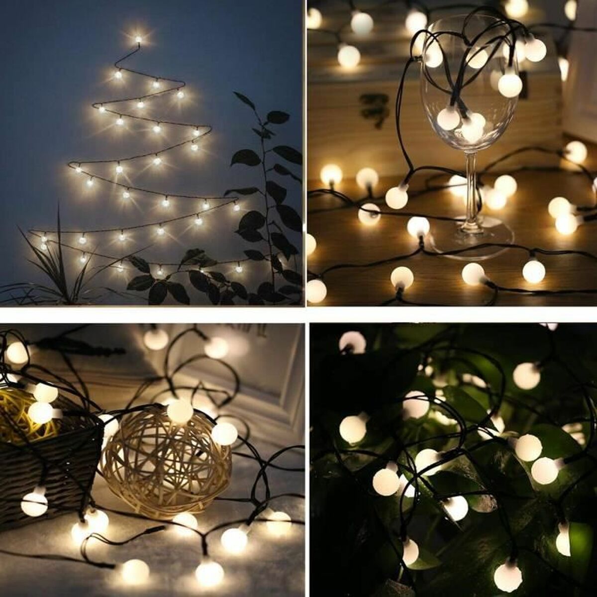 LED-lichtkrans Lumi Garden BILLY SPHERICAL 60 LEDS Zwart noir 1 W