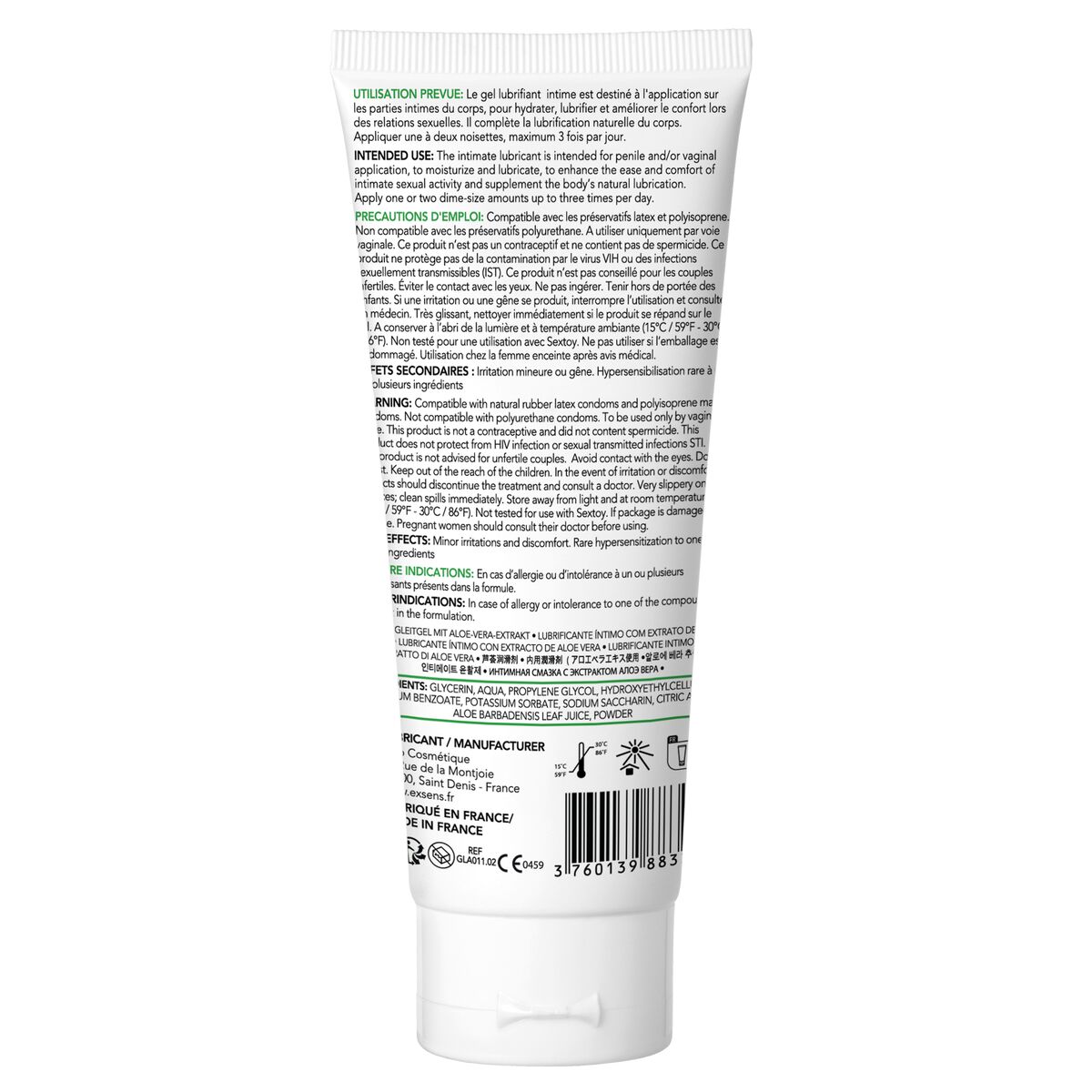 Lubrikační gel Lubricant Exsens Aloe Vera 100 ml