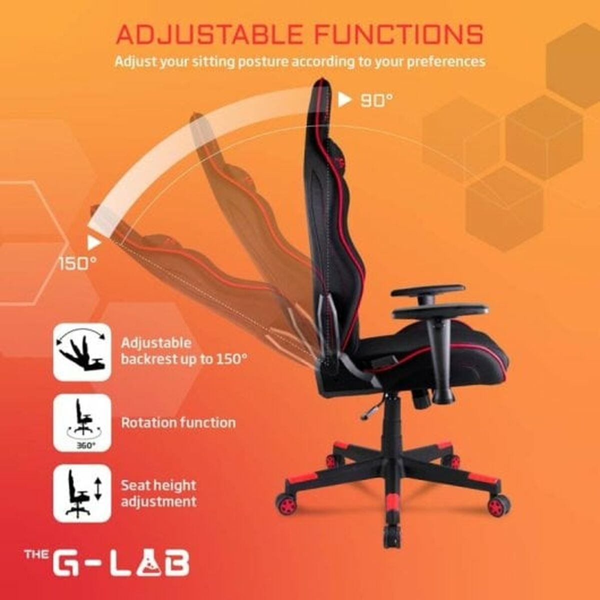Afbeeldingen van Gaming Chair The G-Lab Oxygen Blue
