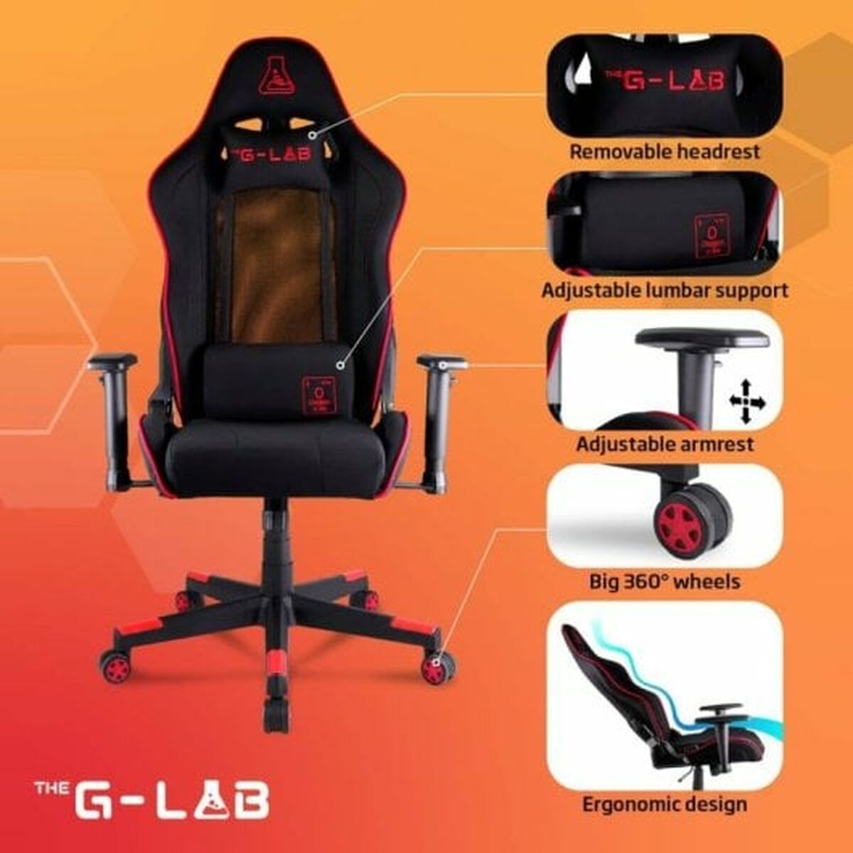 Afbeeldingen van Gaming Chair The G-Lab Oxygen Blue