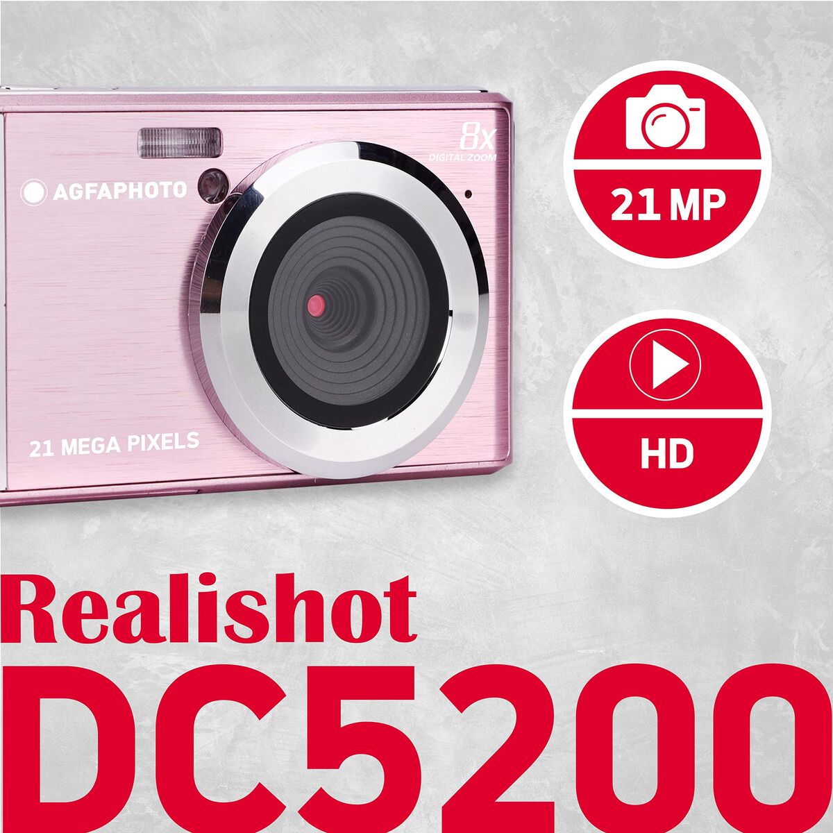 Obrazek Digital Camera Agfa DC5200 Pink Rose 21 MP 2.4"