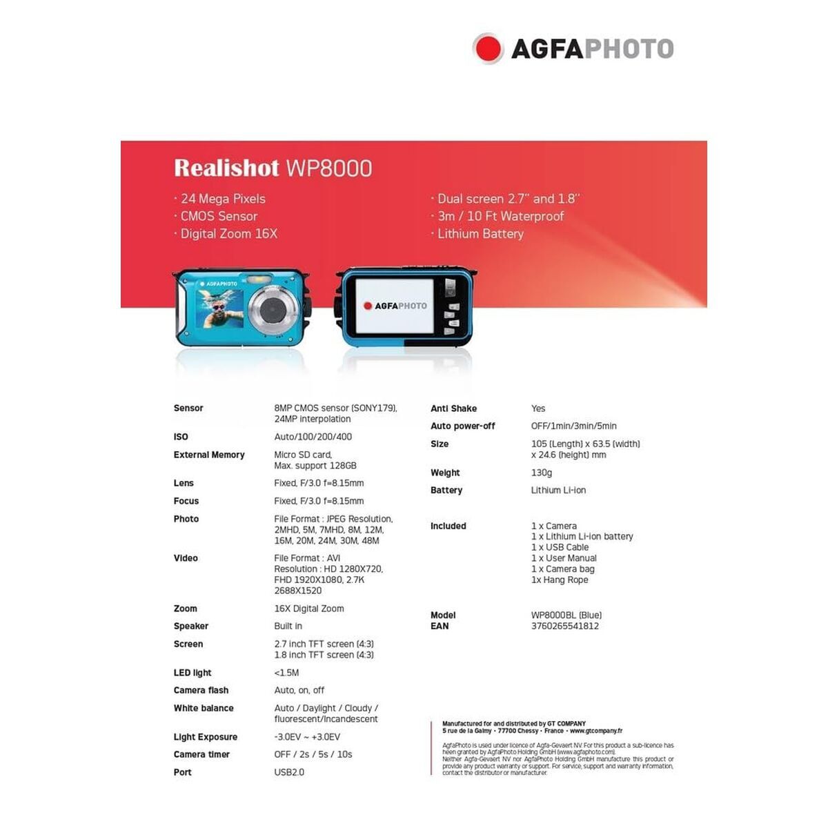 Digital Camera Samsung WP8000 Waterproof