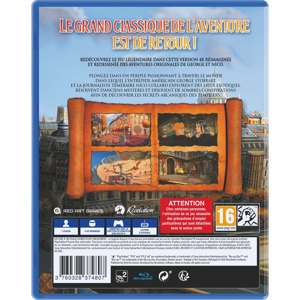 Afbeeldingen van PlayStation 4 Video Game Just For Games LES CHEVALIERS DE BAPHOMET