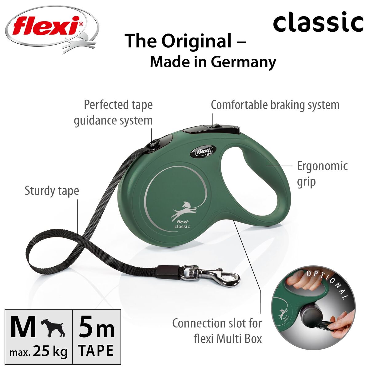 Hondenriem Flexi Groen M