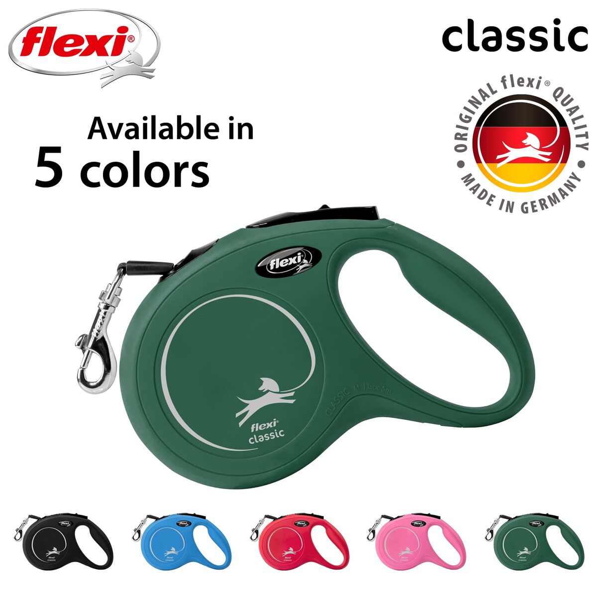 Hondenriem Flexi Groen M