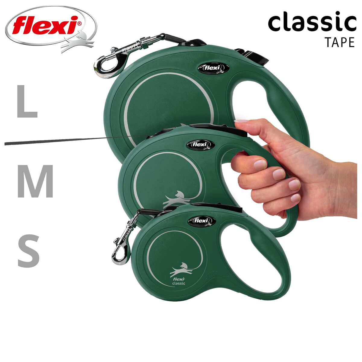 Hondenriem Flexi Groen M
