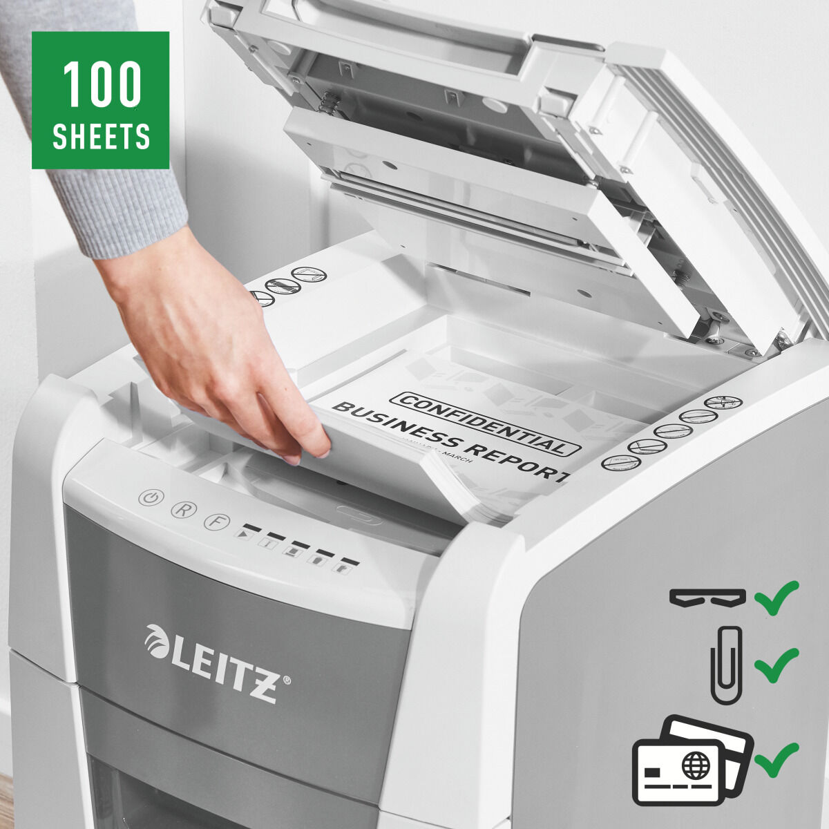 Afbeeldingen van Micro-Cut Paper Shredder Leitz IQ 100 Autofeed