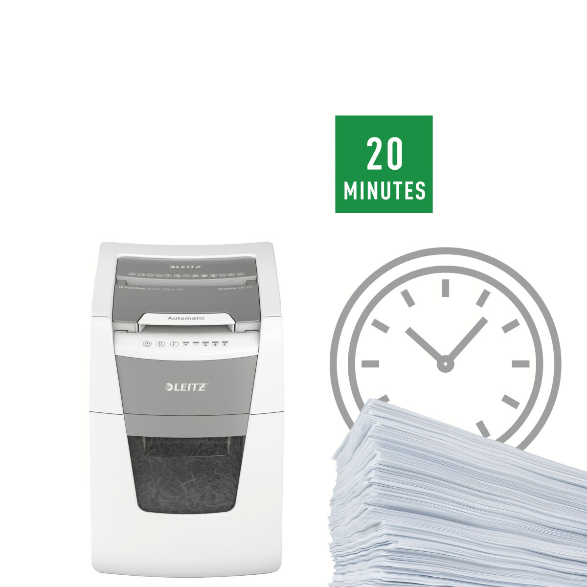 Afbeeldingen van Micro-Cut Paper Shredder Leitz IQ 100 Autofeed