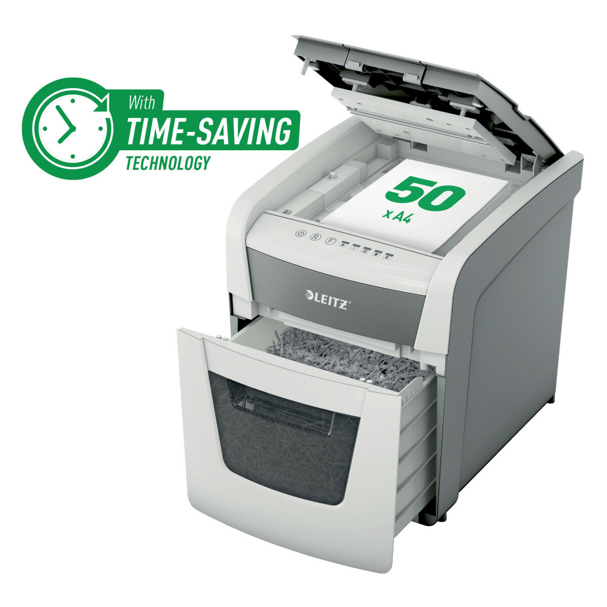 Afbeeldingen van Paper Shredder Leitz IQ Autofeed 50X P4 20 L