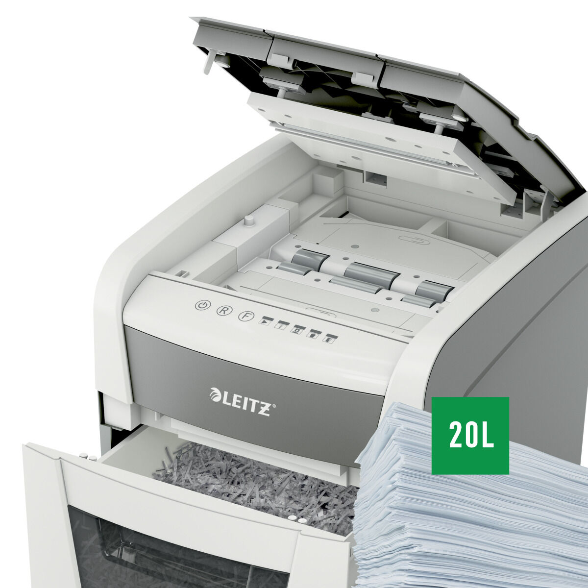 Afbeeldingen van Paper Shredder Leitz IQ Autofeed 50X P4 20 L
