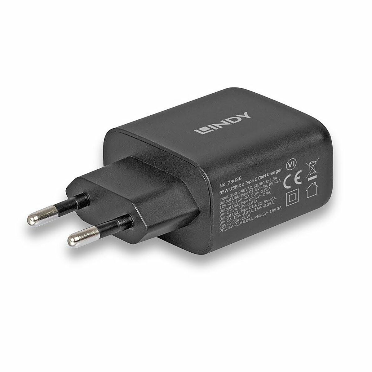 Wall Charger LINDY Black 65 W