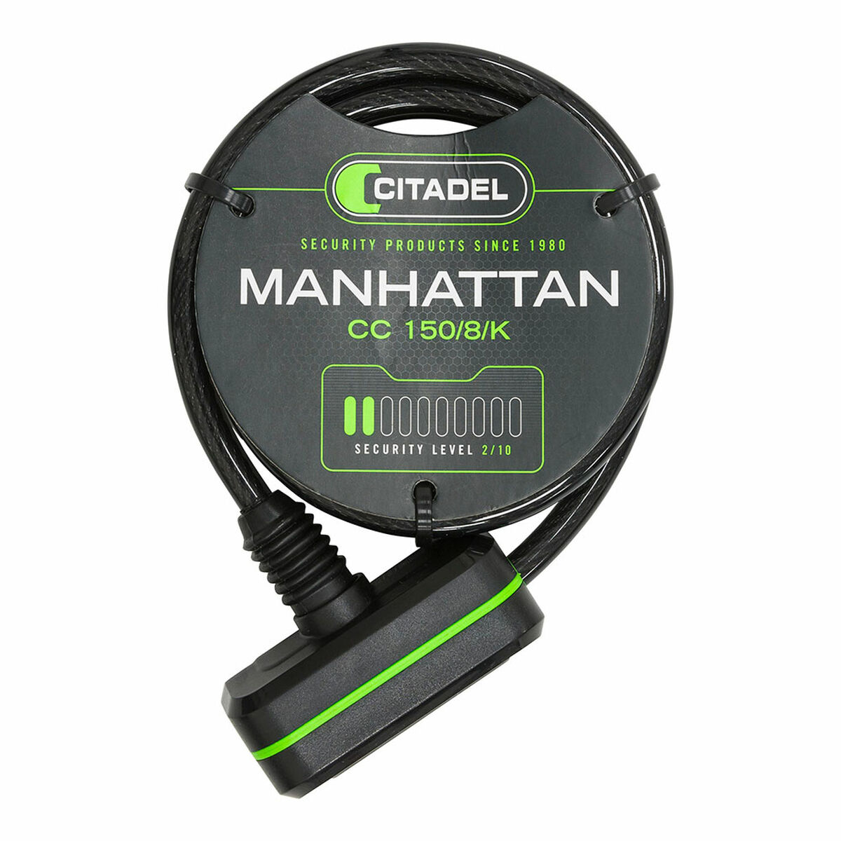 Câble avec cadenas Citadel Manhattan cc 150/8/k Noir 150 cm