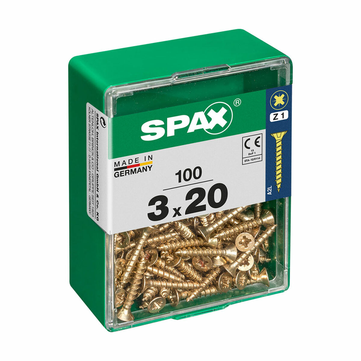 Screw Box SPAX Yellox Wood Flat head 100 Pieces (3 x 20 mm)