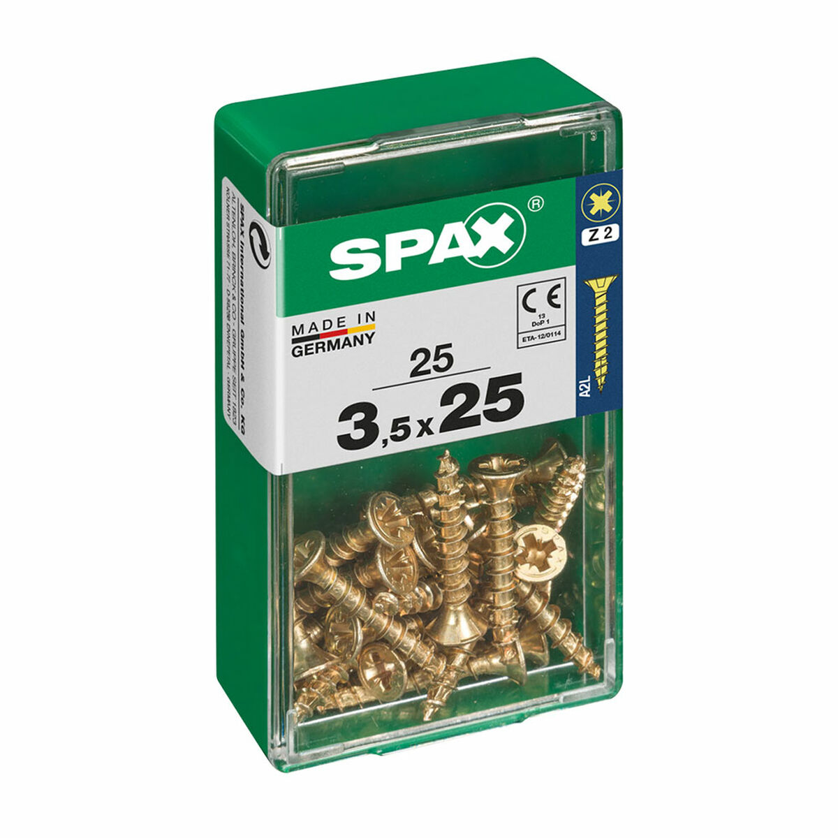 Screw Box SPAX Yellox Wood Flat head 25 Pieces (3,5 x 25 mm)