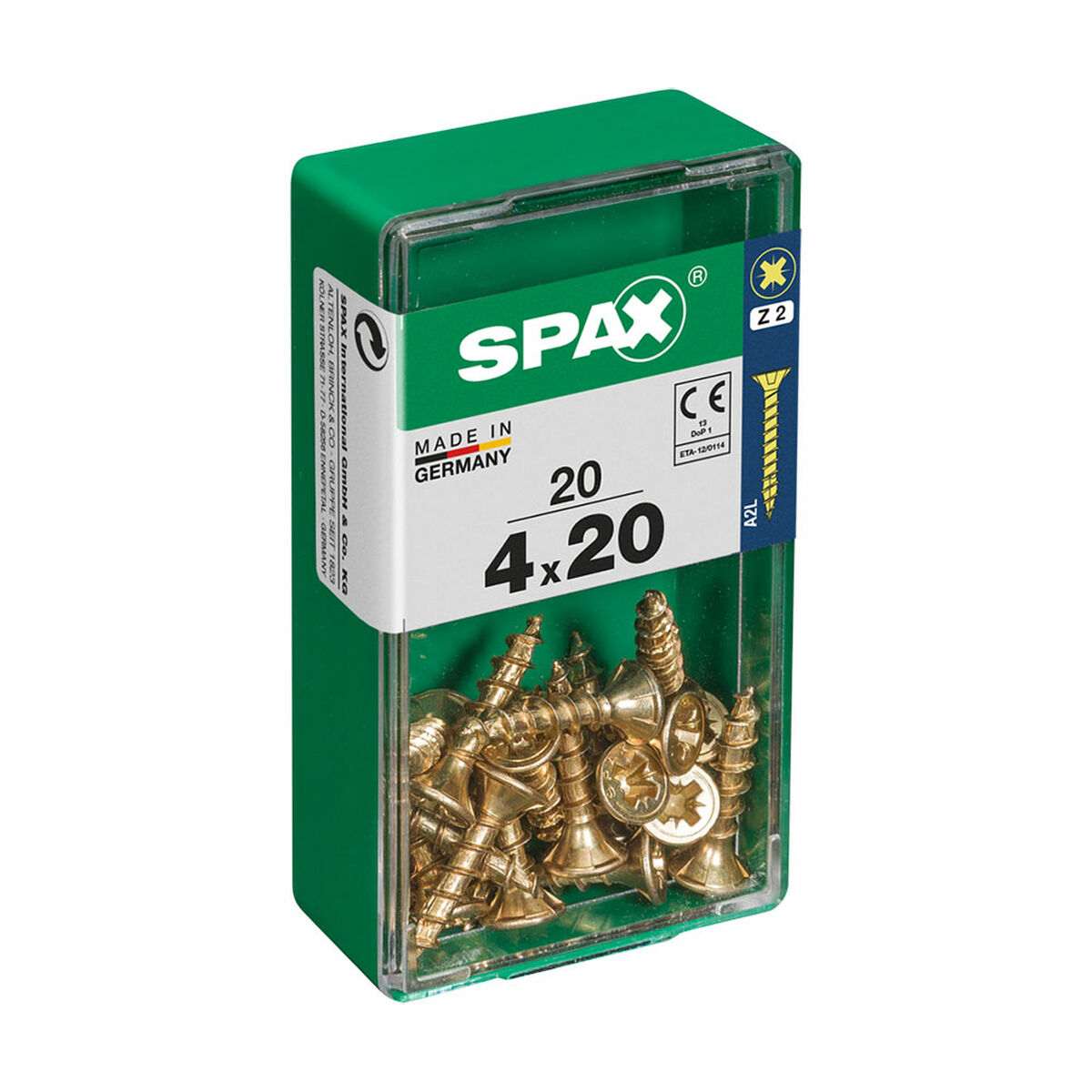 Screw Box SPAX Yellox Wood Flat head 20 Pieces (4 x 20 mm)