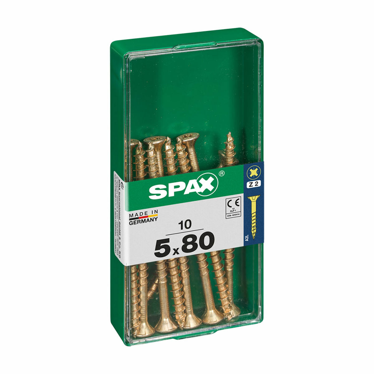 Screw Box SPAX Yellox Wood Flat head 10 Pieces (5 x 80 mm)