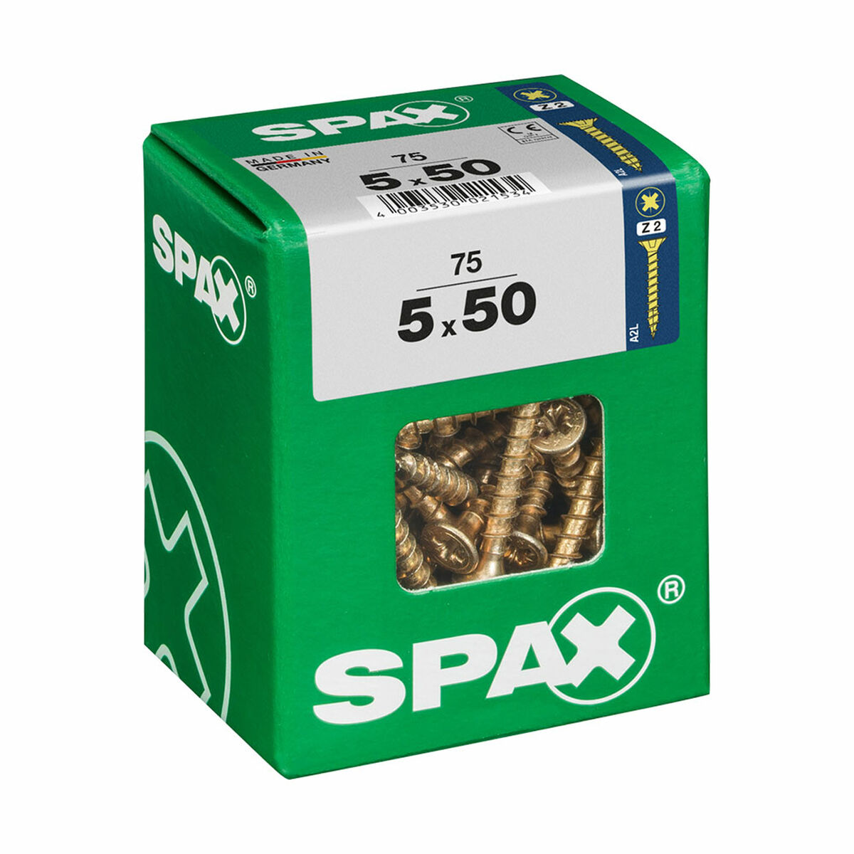 Screw Box SPAX Yellox Wood Flat head 75 Pieces (5 x 50 mm)
