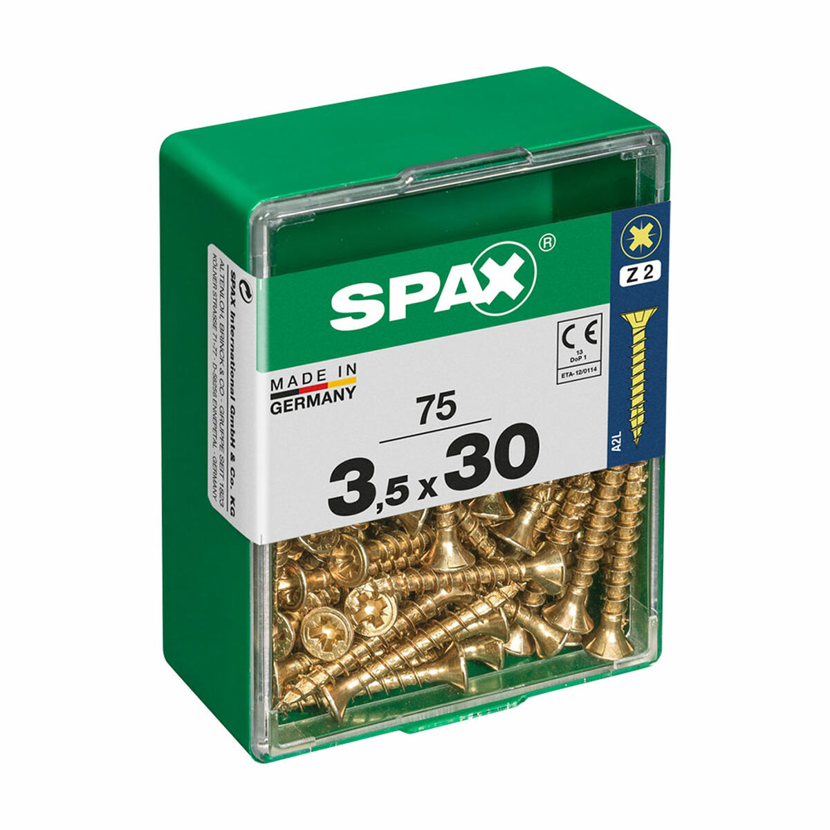 Screw Box SPAX Yellox Wood Flat head 75 Pieces (3,5 x 30 mm)