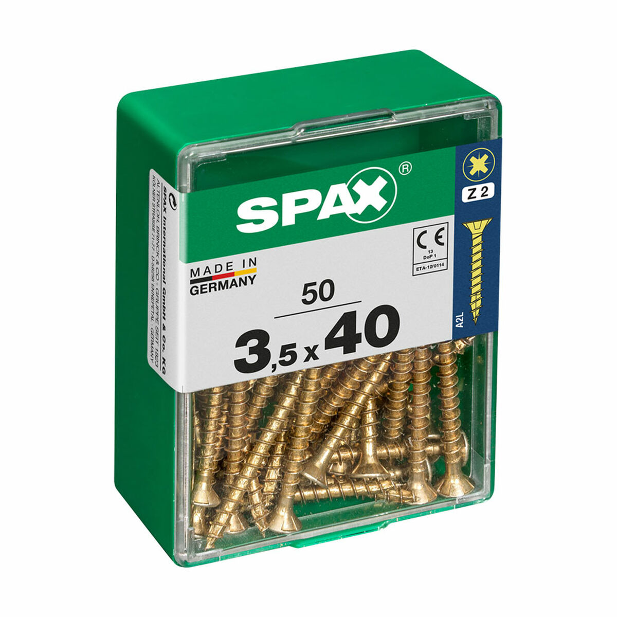 Screw Box SPAX Yellox Wood Flat head 50 Pieces (3,5 x 40 mm)