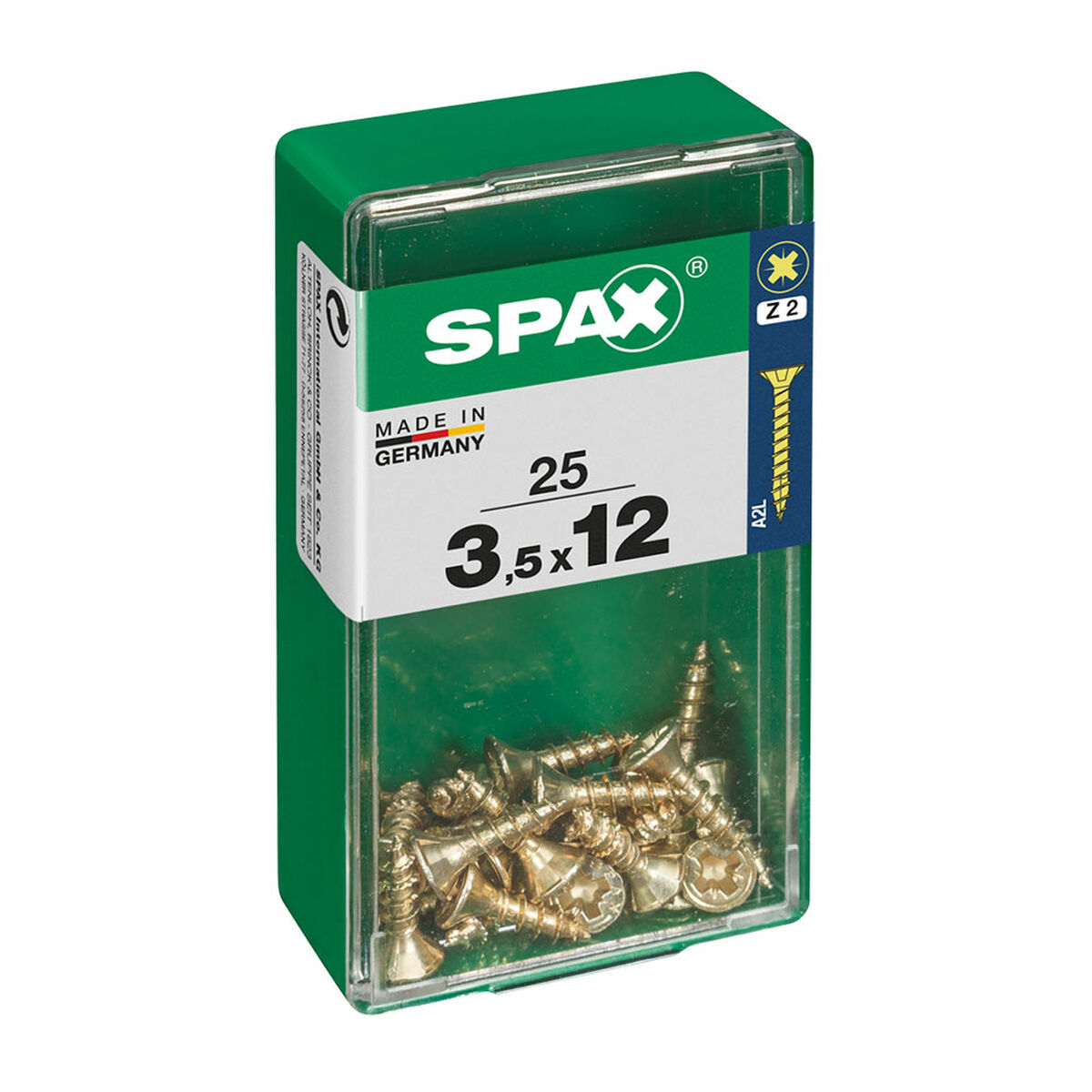 Screw Box SPAX Yellox Wood Flat head 25 Pieces (3,5 x 12 mm)