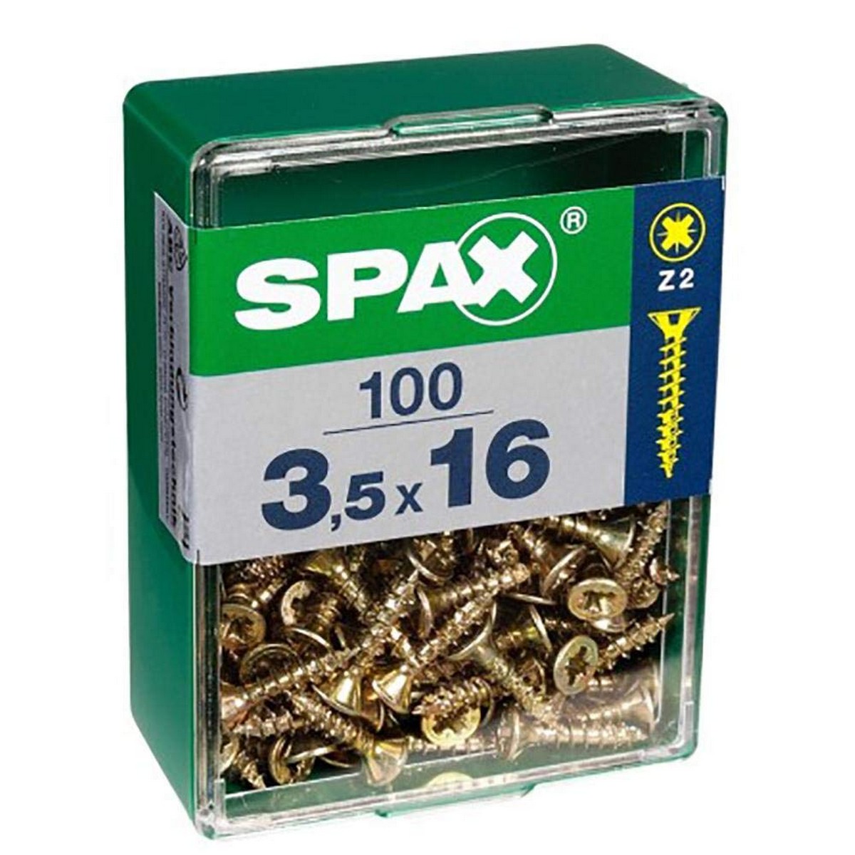 Boîte à vis SPAX Yellox Bois Tête plate 150 Pièces (2 x 10 mm)