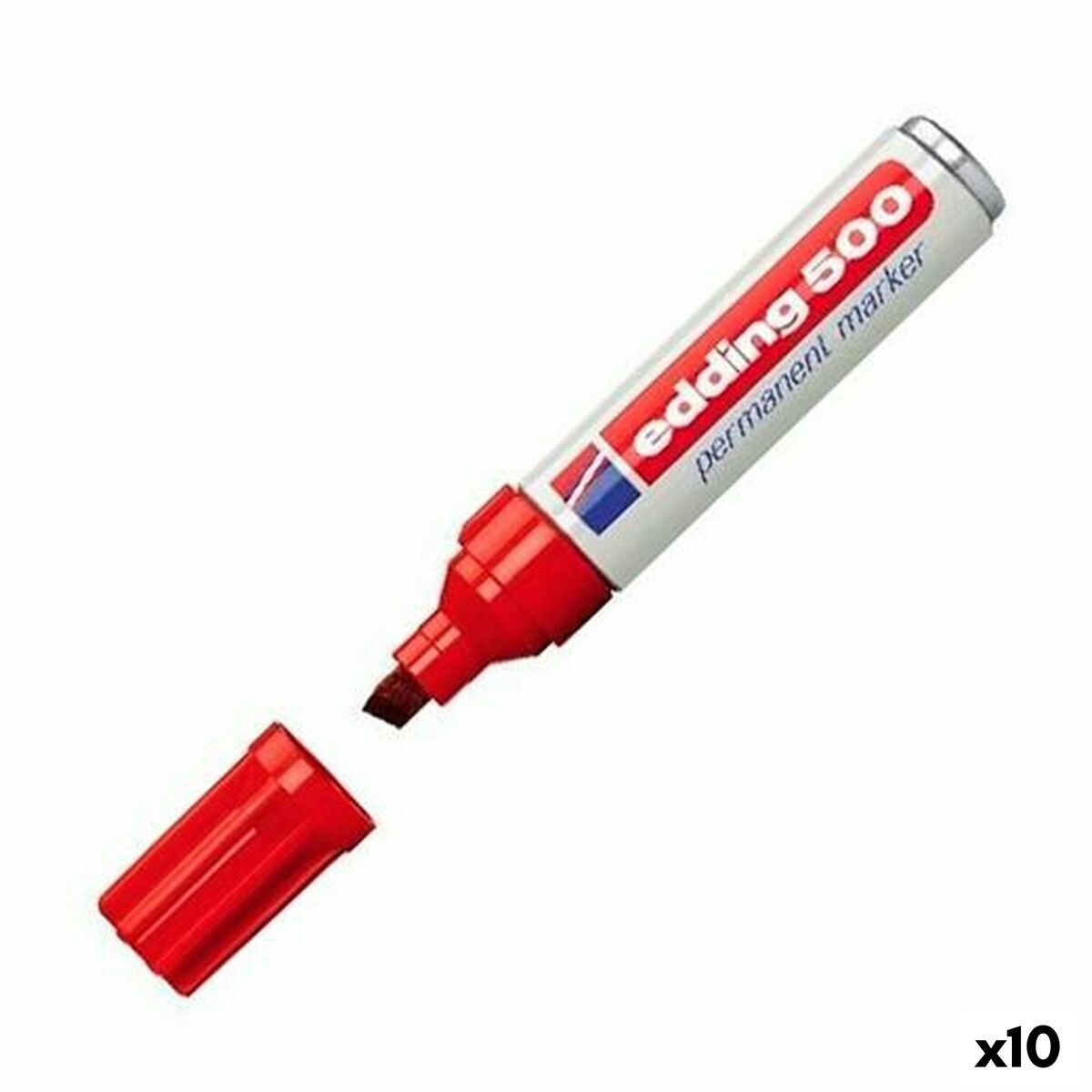 Marqueur permanent Edding 500 2-7 mm Rouge (10 Unités)