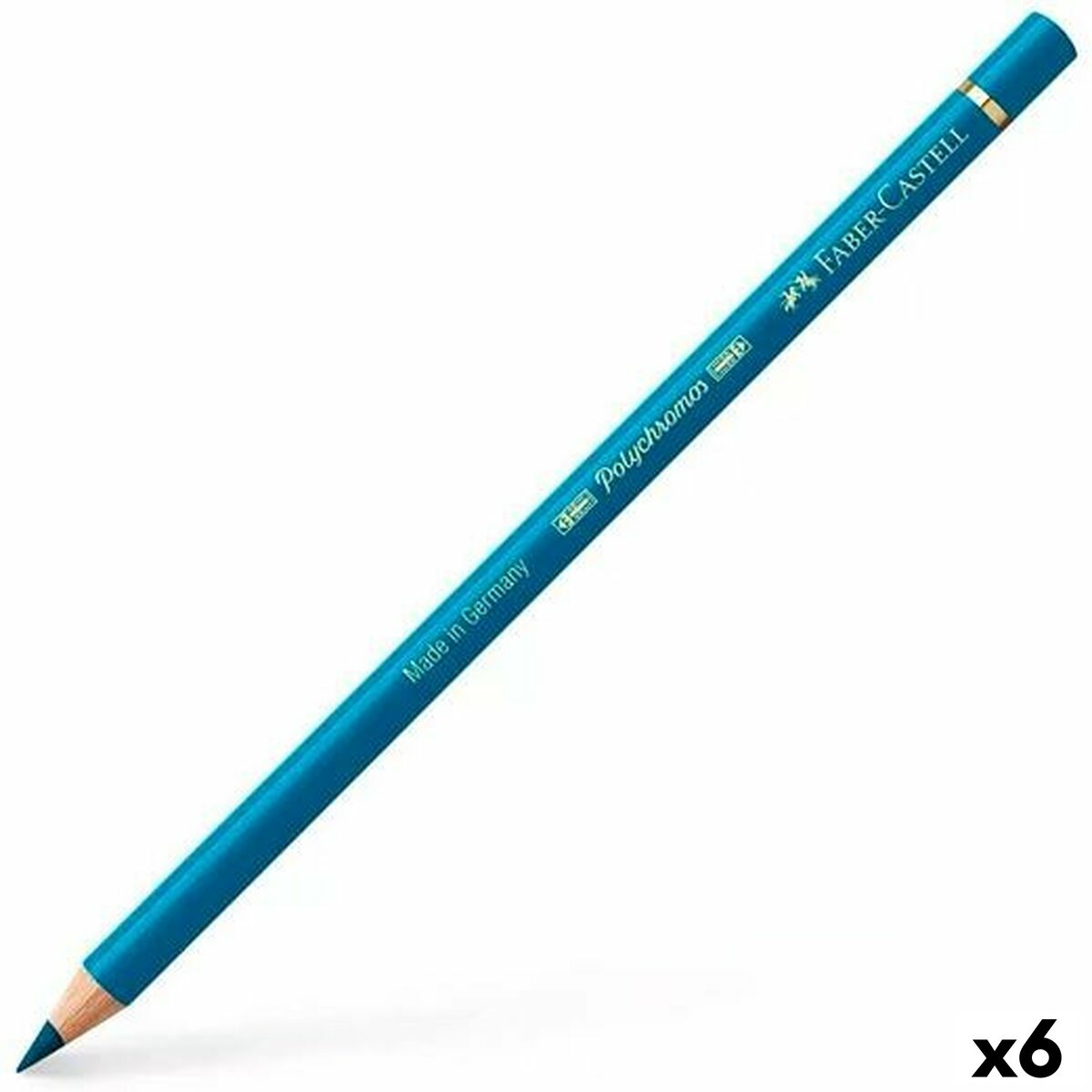 Crayons de couleur Faber-Castell Polychromos Turquoise Bleu de Colbat (6 Unités)