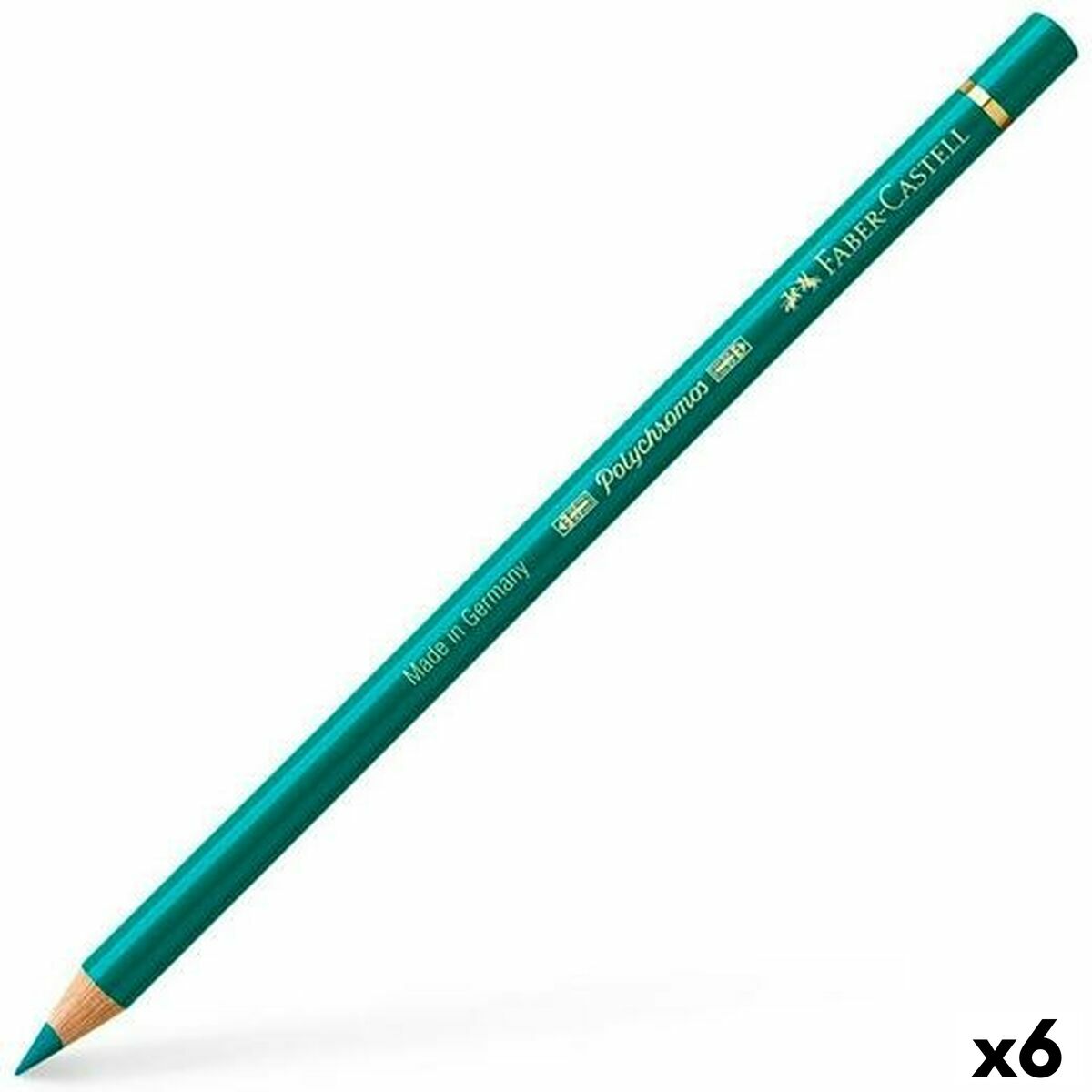 Crayons de couleur Faber-Castell Polychromos Vert (6 Unités)
