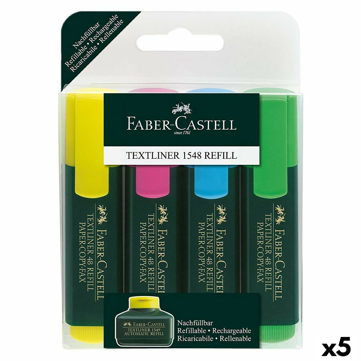 boîte de marqueurs Faber-Castell Fluorescent 5 Unités