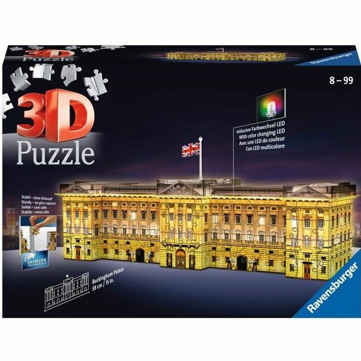 Puzzle 3D Ravensburger Buckingham Palace Illuminated 216 Pièces (216 Pièces)