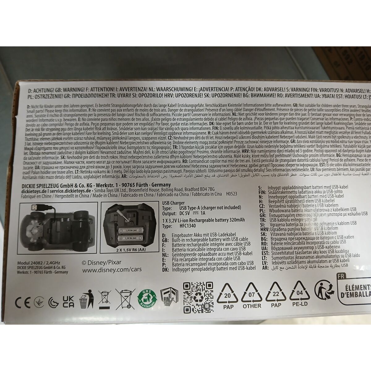 Remote-Controlled Car Cars Turbo Racer Lightning McQueen 1:24 17 cm