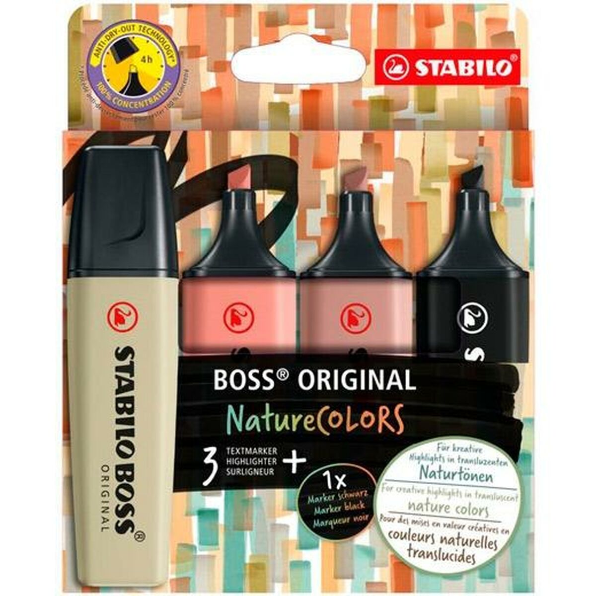 Image secondaire de Ensemble de Marqueurs Fluorescents Stabilo BOSS ORIGINAL NATURECOLORS Multicouleur 4 Pièces (5 Unités)