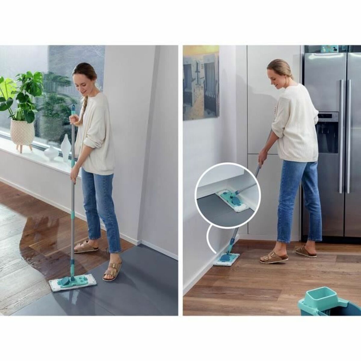 Mop with Bucket Leifheit PowerClean Turkoois