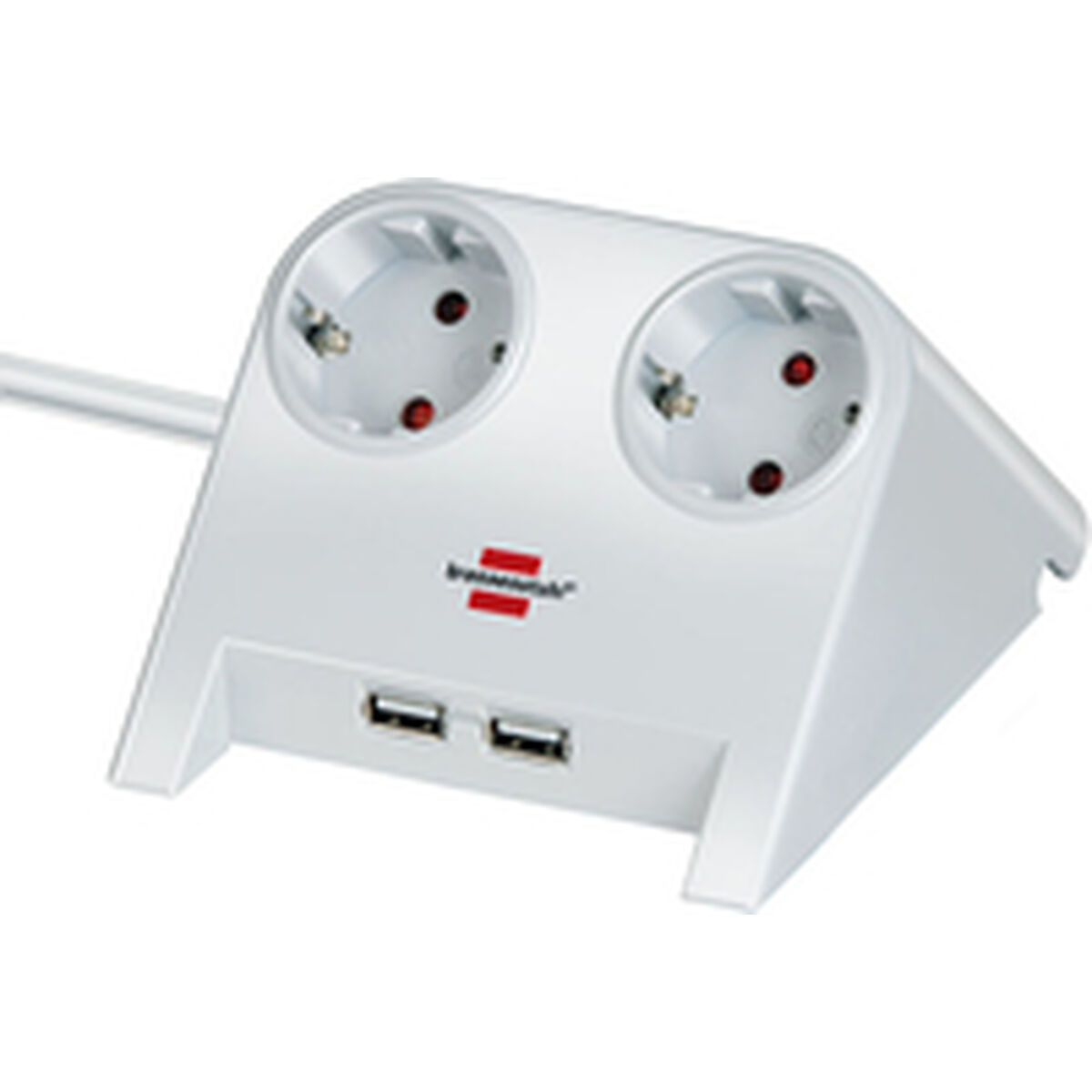 Afbeeldingen van 2-socket plugboard without power switch Brennenstuhl 1153520222 3600 W USB x 2 Tablecloth (1,8 m)