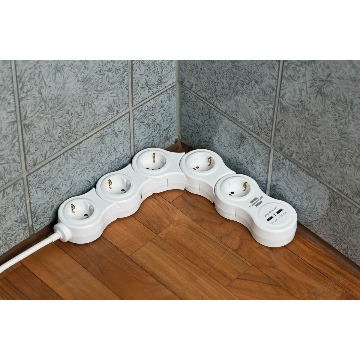 Picture of Power Socket - 5 sockets with Switch Brennenstuhl Vario-Power White 3600 W USB x 2 (1,4 m)