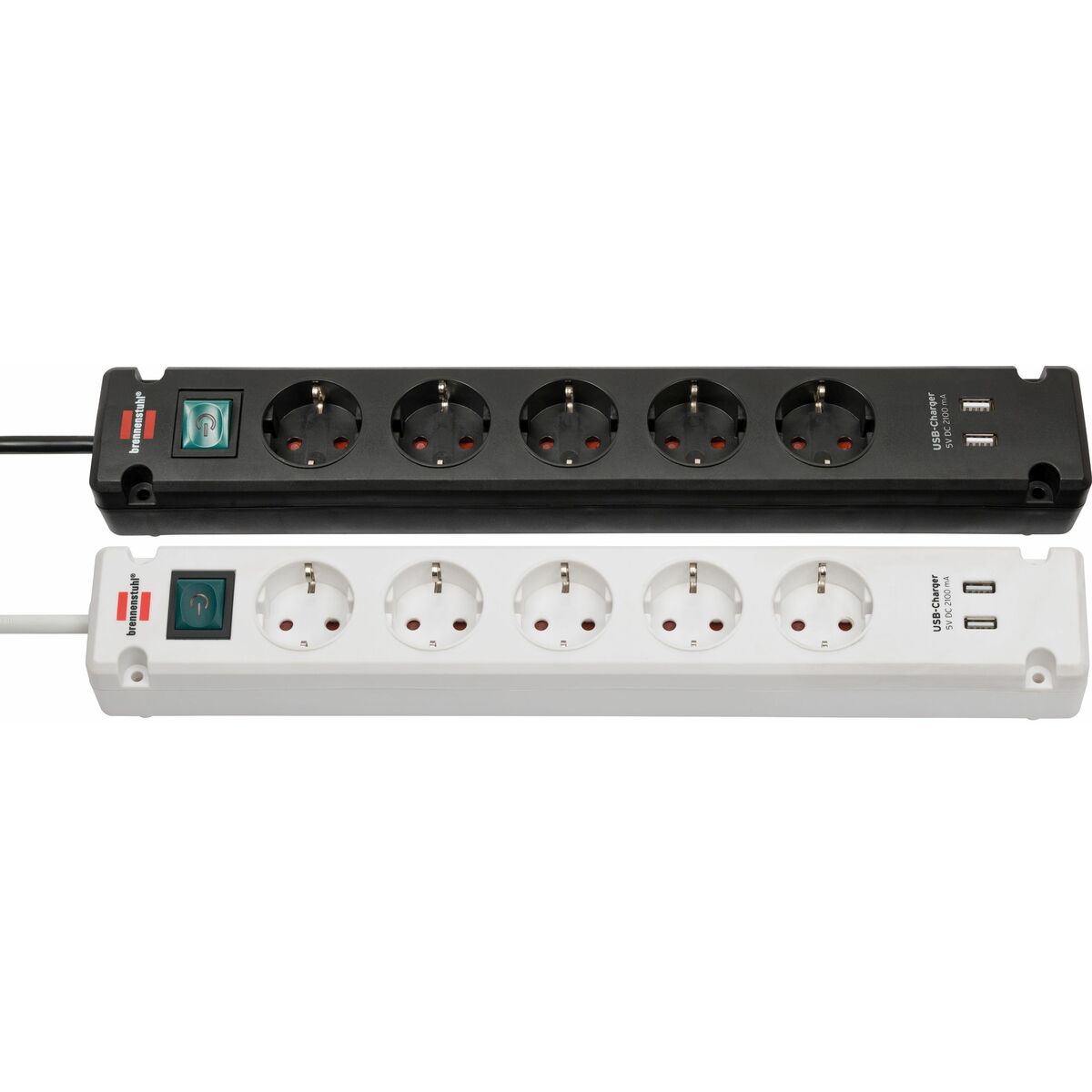 Afbeeldingen van Power Socket - 5 sockets with Switch Brennenstuhl Bremounta 3600 W USB x 2 (3 m)